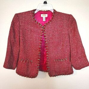 Talbots Petites Chic Pink Tweed Jacket